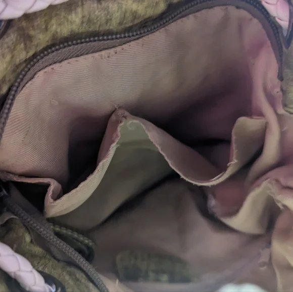 J & E New York Small Purse Green And White Stripes - Picture 6 of 11